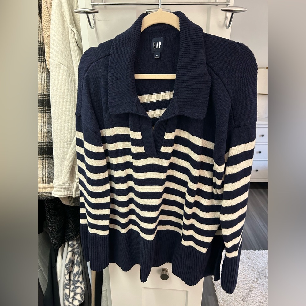 Navy Striped Sweater